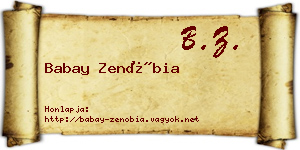 Babay Zenóbia névjegykártya